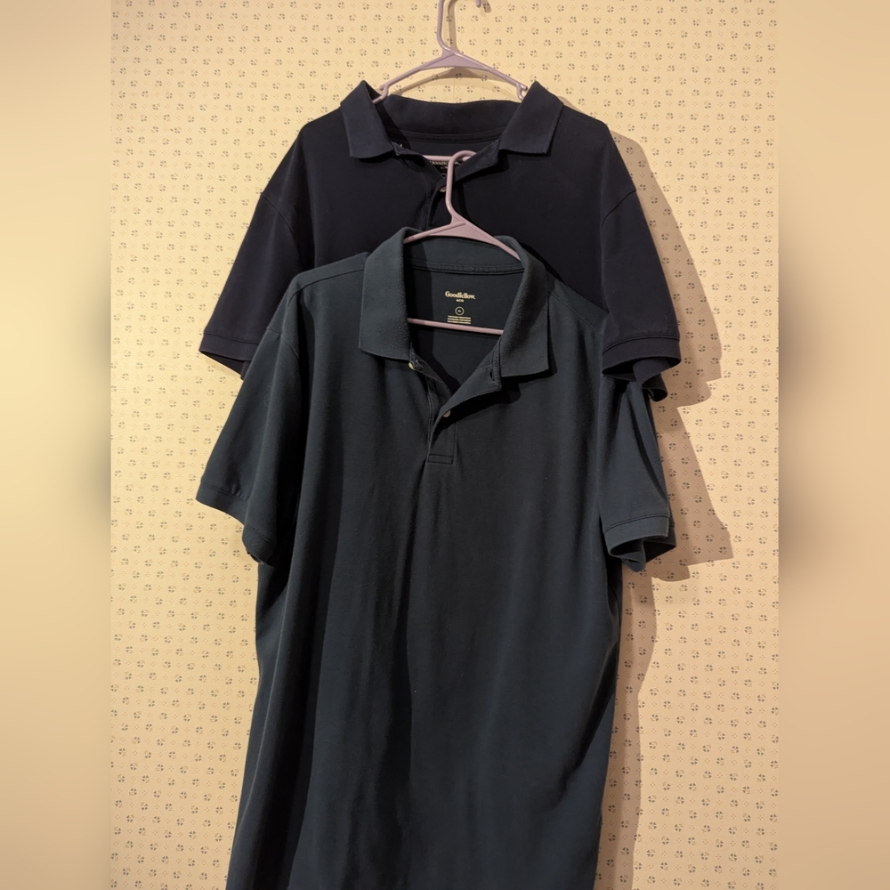 🖤 💙 Goodfellow & Co. XL Men's Polo Shirts 2 Cotton/Poly